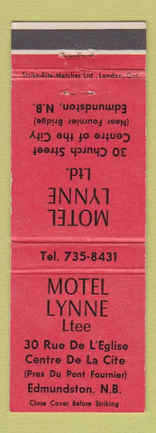Matchbook Cover - Motel Lynne Edmundston NB