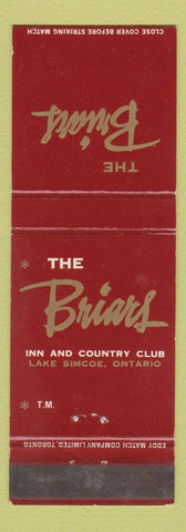 Matchbook Cover - The Briars Inn and Country Club Lake Simcoe ON WEAR
