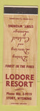 Matchbook Cover - Lodge Resort Story WY