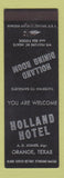 Matchbook Cover - Holland Hotel Orange TX