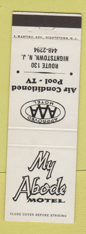 Matchbook Cover - My Abode Motel Hightstown NJ