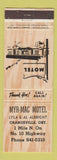Matchbook Cover - Myr Mac Motel Orangeville ON