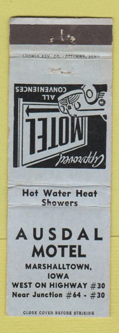 Matchbook Cover - Ausdal Motel Marshalltown IA WEAR