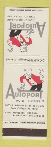 Matchbook Cover - Autoport Motel Restaurant State College PA