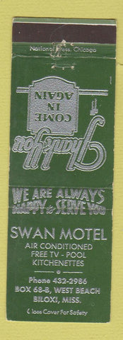 Matchbook Cover - Swan Motel Biloxi MS