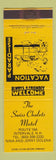 Matchbook Cover - Swiss Chalets Motel Invervale NH