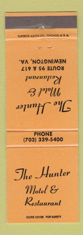 Matchbook Cover - The Hunter Motel Restaurant Newington VA