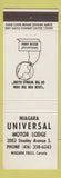 Matchbook Cover - Niagara Universal Motor Lodge Niagara Falls ON