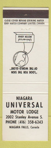 Matchbook Cover - Niagara Universal Motor Lodge Niagara Falls ON
