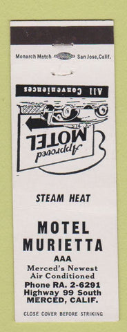 Matchbook Cover - Motel Murietta Merced CA