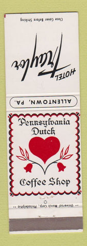 Matchbook Cover - Hotel Traylor Allentown PA Pennsylvania Dutch Coffee Shop