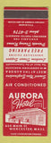 Matchbook Cover - Aurora Hotel Worcester MA