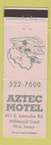 Matchbook Cover - Aztec Motel Wildwood Crest NJ