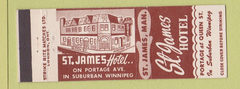 Matchbook Cover - St James Hotel Winnipeg MB #1