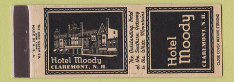 Matchbook Cover - Hotel Moody Claremont NH