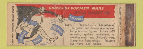 Matchbook Cover - Goddard's Rum New York City Anti Racism Hate WORN