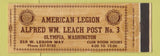 Matchbook Cover - American Legion Alfred Leach Post Olympia WA