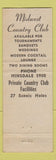 Matchbook Cover - Midwest Country Club Hinsdale IL WEAR