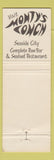 Matchbook Cover - Monty's Conch Coconut Grove FL