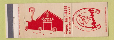 Matchbook Cover - Sammy's Red Barn Harlingen TX