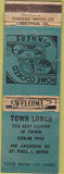 Matchbook Cover - Town Lunch St Paul MN WORN