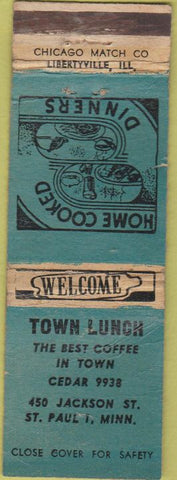 Matchbook Cover - Town Lunch St Paul MN WORN