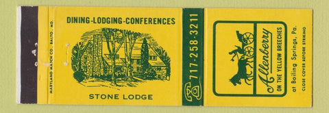 Matchbook Cover - Allenberry Boiling Springs PA
