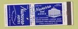 Matchbook Cover - Navarro Hotel Corsicana TX