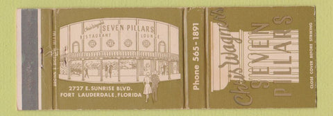 Matchbook Cover - Chris Wagner Seven Pillars Fort Lauderdale FL