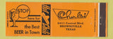 Matchbook Cover - Charlie's Restaurant Brownsville TX ORANGE