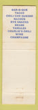 Matchbook Cover - Charlie's Restaurant Brownsville TX ORANGE