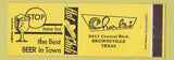 Matchbook Cover - Charlie's Restaurant Brownsville TX YELLOW