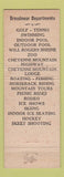 Matchbook Cover - Broadmoor Hotel Colorado Springs WEAR