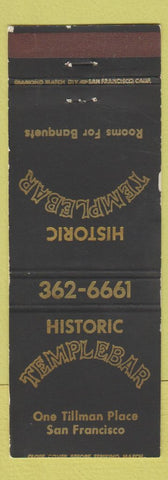 Matchbook Cover - Temple Bar San Francisco CA WEAR
