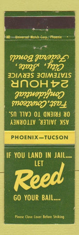 Matchbook Cover - Reed Bail Bonds Phoenix Tucson AZ