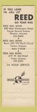 Matchbook Cover - Reed Bail Bonds Phoenix Tucson AZ