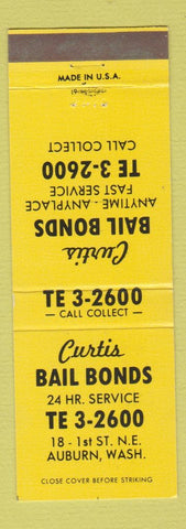 Matchbook Cover - Curtis Bail Bonds Auburn WA