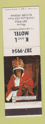 Matchbook Cover - K and L Motel Butler PA