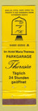 Matchbook Cover - Hotel Maria Theresia Austria