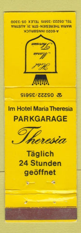 Matchbook Cover - Hotel Maria Theresia Austria