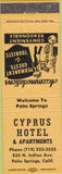 Matchbook Cover - Cyprus Hotel Palm Springs CA