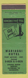 Matchbook Cover - Mariaggi Hotel Port Arthur ON GREEN