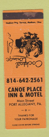 Matchbook Cover - Canoe Place Inn Motel Port Allegany PA