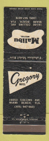 Matchbook Cover - Malibu Motel Miami Beach FL