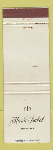 Matchbook Cover - Maria Isabel Mexico DF WEAR