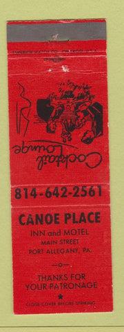 Matchbook Cover - Canoe Place Inn Motel Port Allegany PA RED