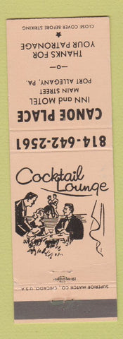 Matchbook Cover - Canoe Place Inn Motel Port Allegany PA PEACH