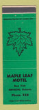 Matchbook Cover - Maple Leaf Motel Nipigon ON WEAR