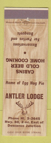 Matchbook Cover - Antler Lodge Descanso Junction CA