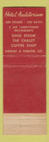 Matchbook Cover - Hotel Auditorium Cleveland OH The Chalet
